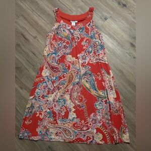 Robbie Bee Rust Colored Paisley Sleeveless
Dress - Size XL